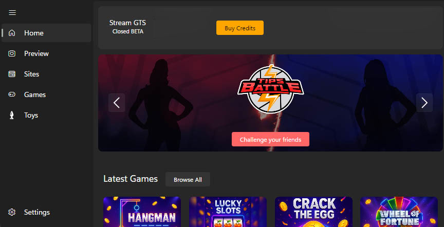 StreamGTS desktop application preview